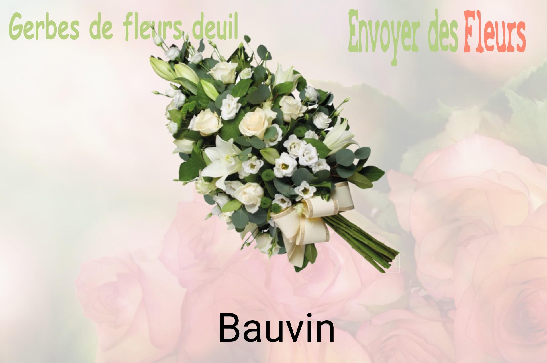 Gerbe de fleurs de deuil livrée à Bauvin